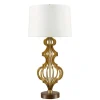 Best Elstead Tischleuchte DORUTI in Gold Weiß Ø41cm H84cm Lampe