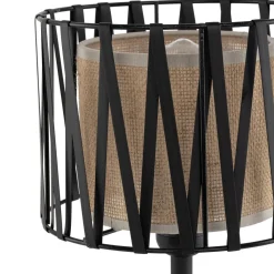 TK Lighting Tischleuchte E27 37 cm hoch Ø 20 cm rund Schwarz Braun* Schlafzimmer Lampen|Metall Lampen