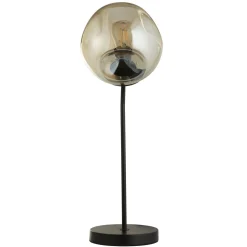 Searchlight Tischleuchte E27 57 cm Schwarz Champagner Glas Metall* Wohnzimmerlampen|Glaslampen