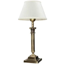 Discount Giovanni Battista Tischleuchte echtes Messing Stoff Abat