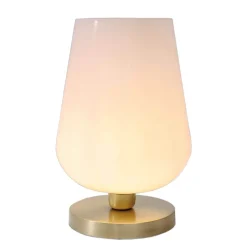 Giovanni Battista Tischleuchte Glas Echt-Messing Schlafzimmer TALIS* Glaslampen|Metall Lampen