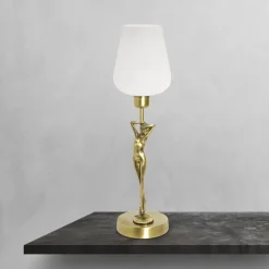 Sale Giovanni Battista Tischleuchte Glas Echt-Messing Handarbeit Klassisch