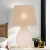 TK Lighting Tischleuchte Glas Jute 67 cm hoch Ecru Braun E27 RIKA* Nachttischlampen|Glaslampen