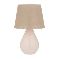 TK Lighting Tischleuchte Glas Jute 67 cm hoch Ecru Braun E27 RIKA* Nachttischlampen|Glaslampen