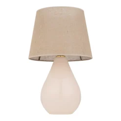 TK Lighting Tischleuchte Glas Jute 67 cm hoch Ecru Braun E27 RIKA* Nachttischlampen|Glaslampen