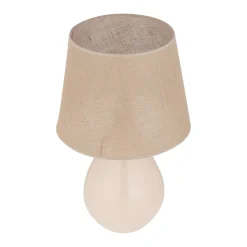 TK Lighting Tischleuchte Glas Jute 67 cm hoch Ecru Braun E27 RIKA* Nachttischlampen|Glaslampen