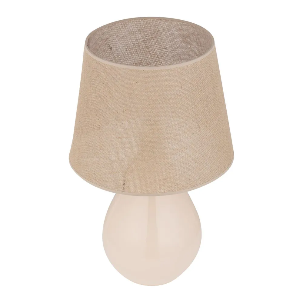 TK Lighting Tischleuchte Glas Jute 67 cm hoch Ecru Braun E27 RIKA* Nachttischlampen|Glaslampen