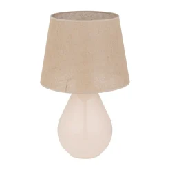 TK Lighting Tischleuchte Glas Jute 67 cm hoch Ecru Braun E27 RIKA* Nachttischlampen|Glaslampen