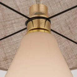 TK Lighting Tischleuchte Glas Jute 67 cm hoch Ecru Braun E27 RIKA* Nachttischlampen|Glaslampen