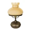 New Giovanni Battista Tischleuchte Glas Messing H: 36,5 cm E27 in Bronze Antik Creme