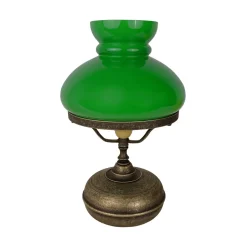 Best Giovanni Battista Tischleuchte Glas Messing H: 36,5 cm E27 in Bronze Antik Grün