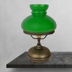 Best Giovanni Battista Tischleuchte Glas Messing H: 36,5 cm E27 in Bronze Antik Grün