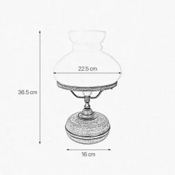 Best Giovanni Battista Tischleuchte Glas Messing H: 36,5 cm E27 in Bronze Antik Grün