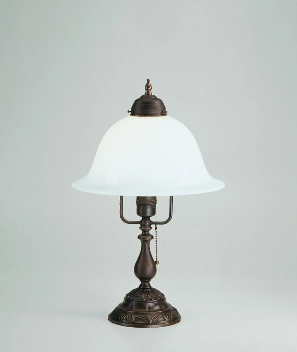 Sale Berliner Messingleuchten Tischleuchte Glas Messing Zugschalter E27 45 cm Antik