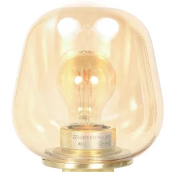 Steinhauer Tischleuchte Glas Metall in Schwarz Messing E27 23 cm* Tischlampen|Schlafzimmer Lampen