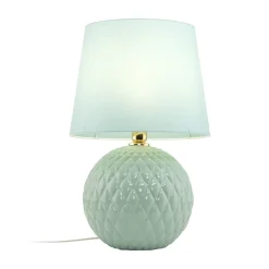 TK Lighting Tischleuchte Glas Stoff 60 cm hoch Mint Grün E27 DOLORES* Tischlampen|Schlafzimmer Lampen