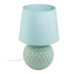TK Lighting Tischleuchte Glas Stoff 60 cm hoch Mint Grün E27 DOLORES* Tischlampen|Schlafzimmer Lampen