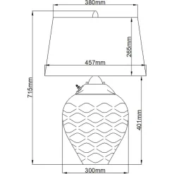 Best Elstead Tischleuchte Glas Stoff beleuchteter Fuß LED GU10 71,5 cm E27