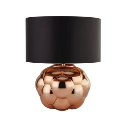 Sale Searchlight Tischleuchte Glas Stoff H: 43,5 cm in Kupfer Schwarz E27