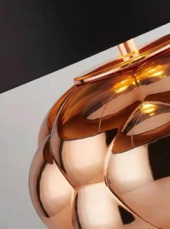 Sale Searchlight Tischleuchte Glas Stoff H: 43,5 cm in Kupfer Schwarz E27