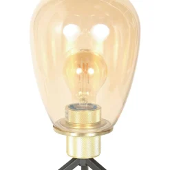 Discount Steinhauer Tischleuchte Glasschirm in Messing E27 28 cm stilvoll