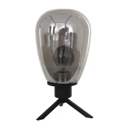 Clearance Steinhauer Tischleuchte Glasschirm in Rauchgrau E27 28 cm stilvoll