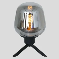 Clearance Steinhauer Tischleuchte Glasschirm in Rauchgrau E27 28 cm stilvoll