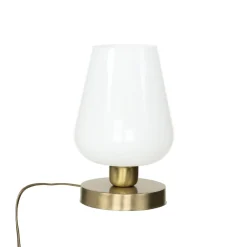 Online Giovanni Battista Tischleuchte Glasschirm Messingsockel elegant TALIS