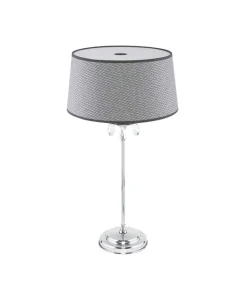 New Jupiter Tischleuchte Grau Chrom 65cm hoch AELUA Bett Lampe