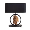 Invicta Interior Tischleuchte Holz Stoff blendarm 58 cm E27 in Schwarz* Stofflampen|Holzlampen