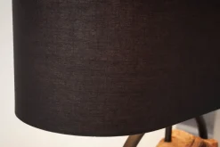 Invicta Interior Tischleuchte Holz Stoff blendarm 58 cm E27 in Schwarz* Stofflampen|Holzlampen