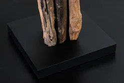 Clearance Invicta Interior Tischleuchte Holz Stoff Weiß 58 cm groß E27 blendarm