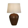 Searchlight Tischleuchte in Bronze Stoff Harz E27 57,9 cm blendarm* Wohnzimmerlampen|Stofflampen