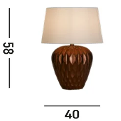 Searchlight Tischleuchte in Bronze Stoff Harz E27 57,9 cm blendarm* Wohnzimmerlampen|Stofflampen