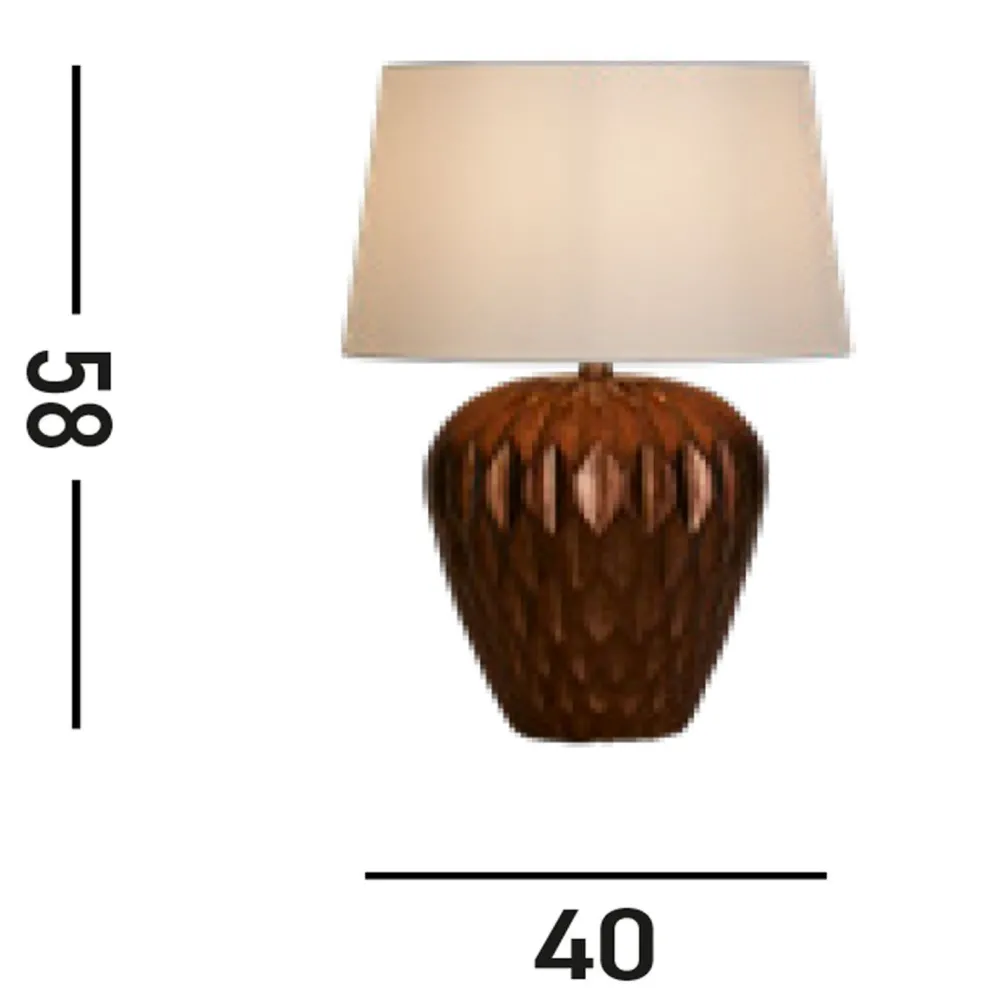 Searchlight Tischleuchte in Bronze Stoff Harz E27 57,9 cm blendarm* Wohnzimmerlampen|Stofflampen