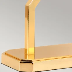 Elstead Tischleuchte in Gold Elfenbein E27 68 cm Stoff Metall* Tischlampen|Designerlampen