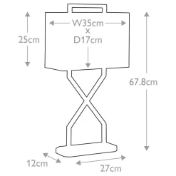 Elstead Tischleuchte in Gold Elfenbein E27 68 cm Stoff Metall* Tischlampen|Designerlampen