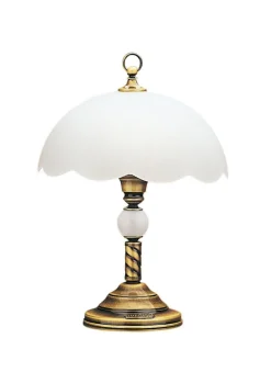 Sale Jupiter Tischleuchte in Messing Weiß 47cm Nachttisch Lampe