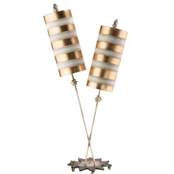 Elstead Tischleuchte JUAN Blattgold 102cm Design Lampe