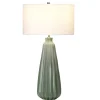Elstead Tischleuchte Keramik 79,5 cm Weiß Grün E27 LIBIELA