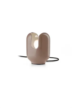 Outlet Ferroluce Tischleuchte Keramik 14,5 cm breit 20 cm hoch Braun E27