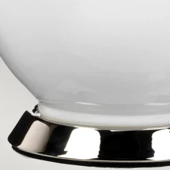 Elstead Tischleuchte Keramik Stoff E27 64 cm hoch Weiß Blau* Wohnzimmerlampen|Stofflampen