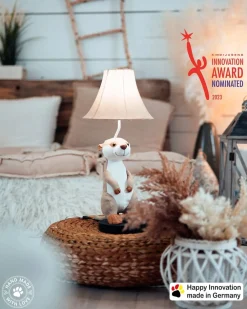 New Happy Lamps Tischleuchte Kinderzimmer 58 cm hoch Erdmännchen LED
