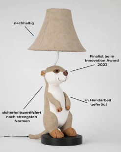 New Happy Lamps Tischleuchte Kinderzimmer 58 cm hoch Erdmännchen LED