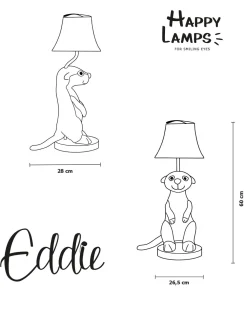 New Happy Lamps Tischleuchte Kinderzimmer 58 cm hoch Erdmännchen LED