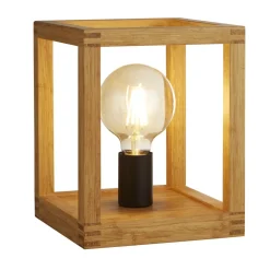 Searchlight Tischleuchte klein H: 25 cm E27 Natur Bambus Holz