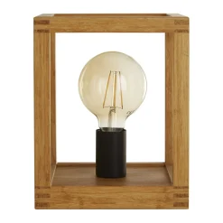 Searchlight Tischleuchte klein H: 25 cm E27 Natur Bambus Holz