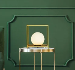 Searchlight Tischleuchte klein H: 20,5 cm in Gold Weiß Schwarz G9