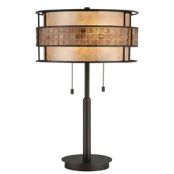 Elstead Tischleuchte LARA Glas Metall Fleisen 64cm Lampe* Tischlampen|Moderne Lampen