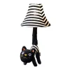Discount Happy Lamps Tischleuchte LED Katze 51 cm Schwarz Weiß flauschig